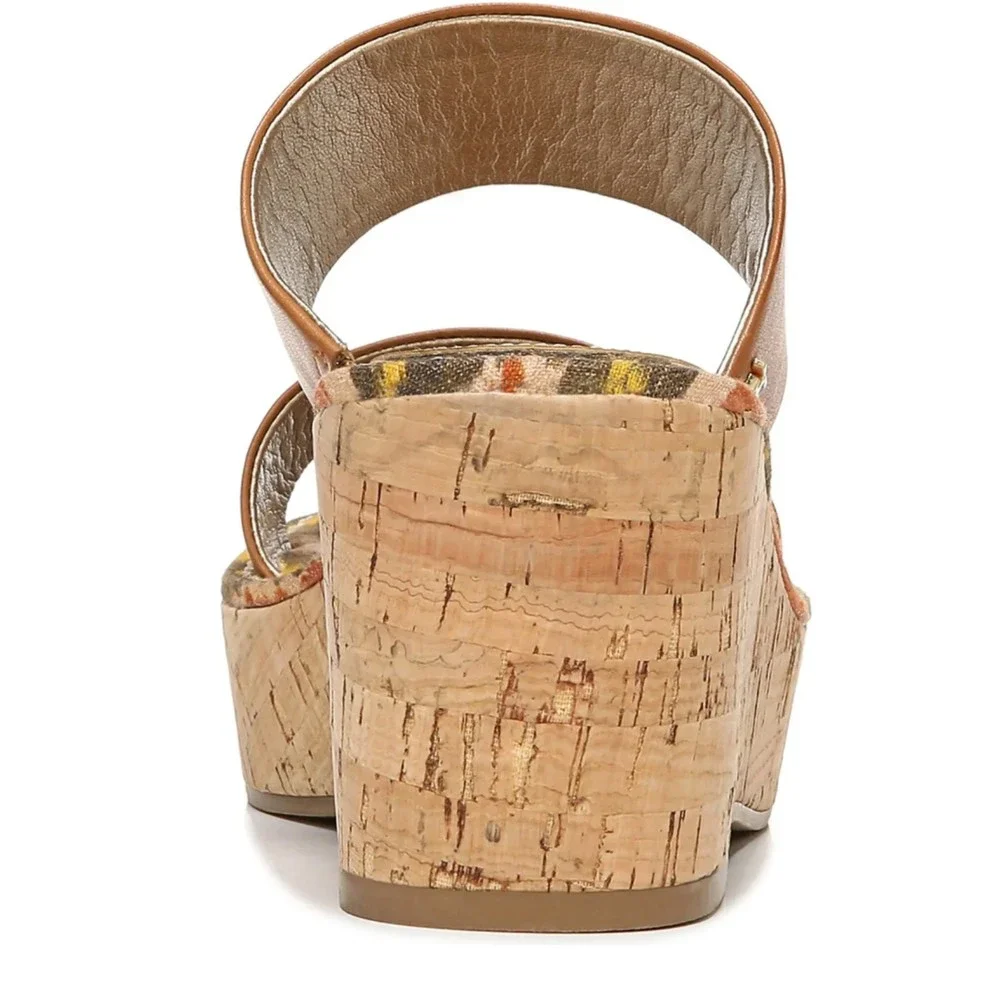 Sam Edelman Alissa Saddle Leather Cork Wedge Sandals size 9M NEW with box - Picture 8 of 12